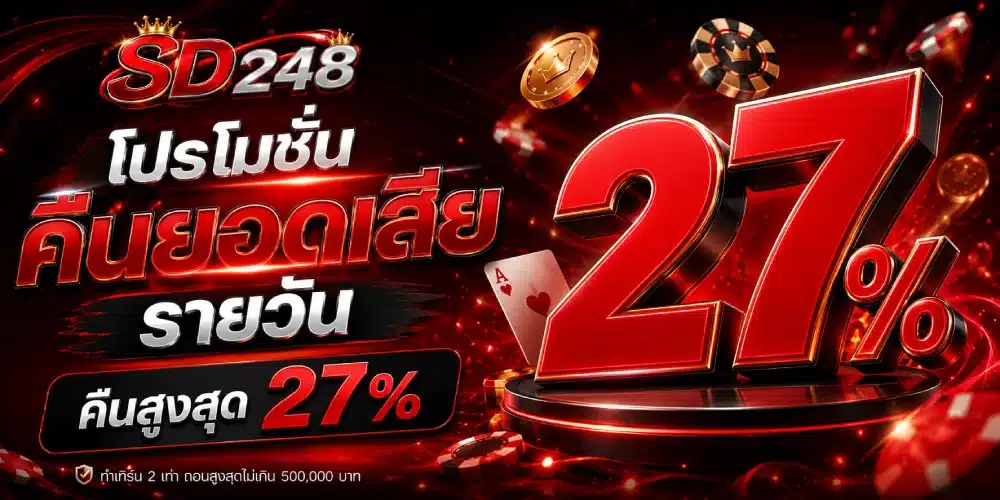 โปรโมชั่น SD248 คืนยอดเสียรายวัน ( คืนสูงสุด 27% )